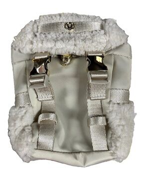 NWT Lululemon Wunderlust Nano Backpack Plush Fleece Ivory Cream Gold Bag Charm